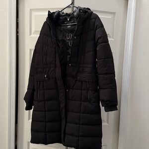 Spyder Women's Black Quilted Long Puffer Coat